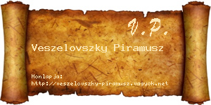 Veszelovszky Piramusz névjegykártya